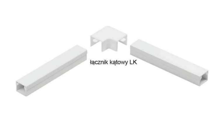 Osprzęt do listew elektroinstalacyjnych, łącznik kątowy BIAŁY LK 20x14 (1szt.)