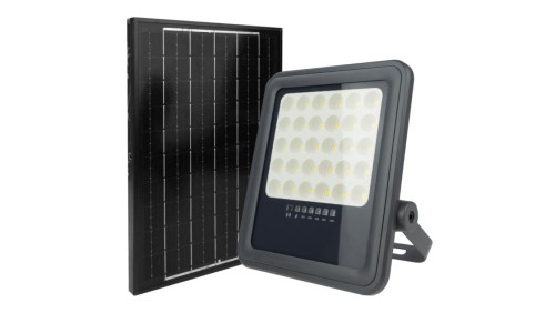 Projektor z panelem solarnym PREMIUM 900lm 4000K 10Ah IP65 z przewodem szary 3 lata gwar naświetlacz led EC61018