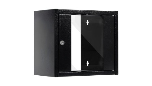 Szafa wisząca RACK 10 6U 300mm drzwi szklane czarna NETRACK S-Line