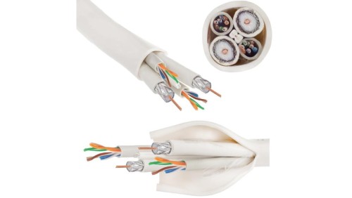 Przewód hybrydowy Multikabel TT All in One: 2x TT6 102 Cu Trishield 1,02 mm + 2x TTE UTP5e + TT GJXH-2J G657.A2 LSZH AIZ 500m