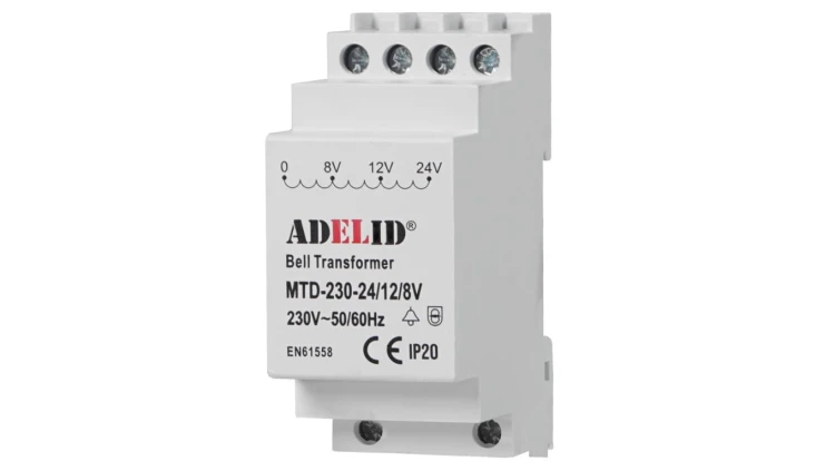 TRANSFORMATOR DZWONKOWY 230V NA DZWONEK 8V 12V 24V MTD-230-24/12/8V