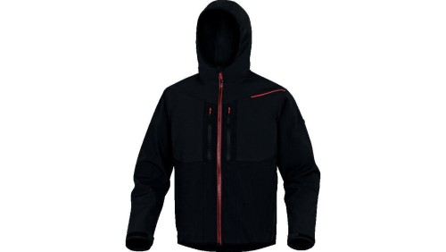 Bluza z tkaniny Softshell z poliestru Stretch, 3 warstwy laminowane, kolor Czarno-Czerwony, rozmiar: 3XL, HOR2LNR3X