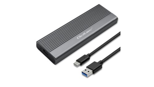 Qoltec Aluminiowa Obudowa Kieszeń na dysk SSD M.2 SATA NGFF USB-C Super speed 2TB Szary