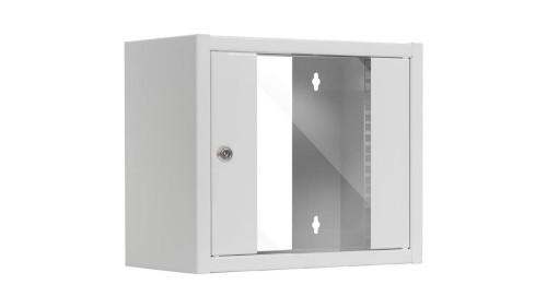 Szafa wisząca RACK 10 6U 300mm drzwi szklane szara NETRACK S-Line