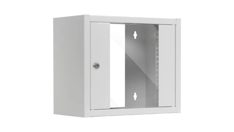 Szafa wisząca RACK 10 6U 300mm drzwi szklane szara NETRACK S-Line