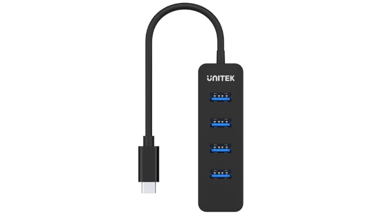 Hub USB-C, 4 porty USB 3.1, aktywny, 10W Unitek H1117B