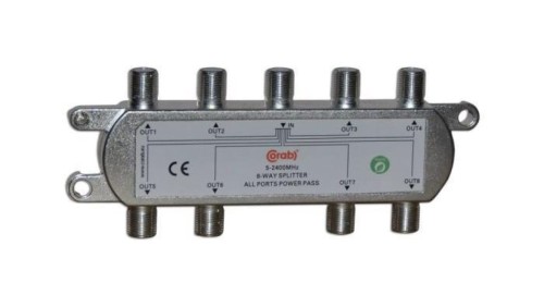 Rozgałęźnik- splitter 5-2400 Mhz CORAB 8-drożny z przejściem napięcia