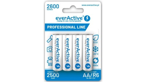 Akumulatorki AA / R6 Ni-MH everActive 2600mAh Professional Line (box 4 szt.)