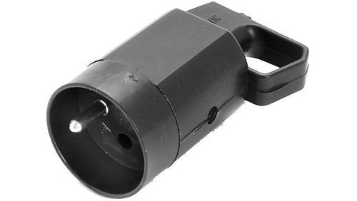 Gniazdo 315-05 z uchem z uziemieniem 2P+Z 16A 250V IP20 CZARNA VIPLAST 315-05