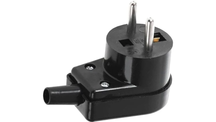 Wtyczka kątowa 220-05 16A 250V IP20 CZARNA VIPLAST 220-05