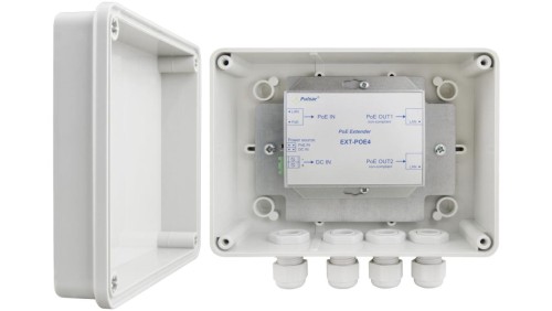 EXTENDER POE W OBUDOWIE HERMETYCZNEJ DO 2 KAMER IP Pulsar EXT-POE4H 48V