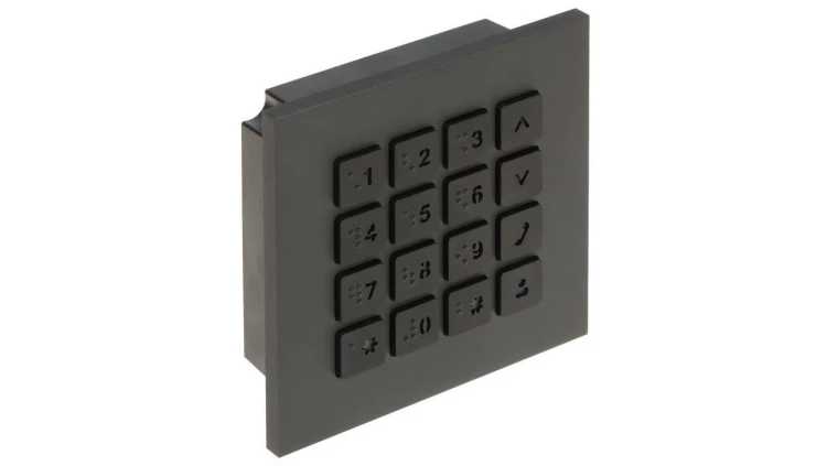 Moduł: klawiatura podświetlana, anodyzowany panel z aluminium, IP65, IK07, przeznaczony dla serii VTO4202F-X, czarny, DAHUA