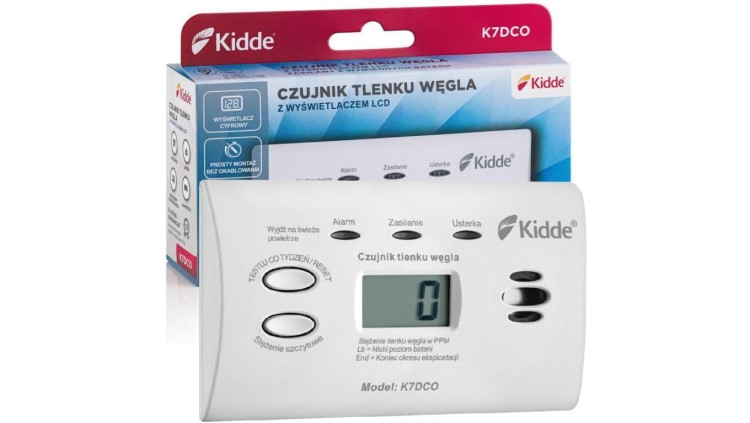 Czujnik czadu z wyświetlaczem Kidde K7DCO