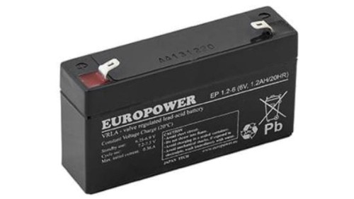 Akumulator AGM EUROPOWER serii EP 6V 1,2Ah (Żywotność 6-9 lat)