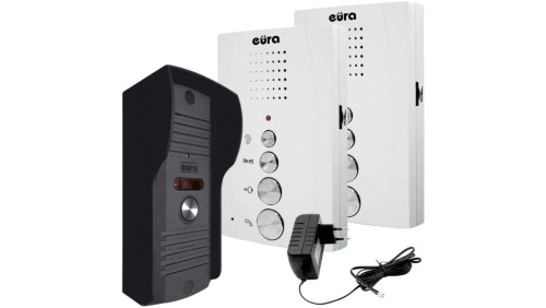 DOMOFON EURA ADP-51A3 DIFESA - 1-rodzinny, 2 unifony, interkom, biały