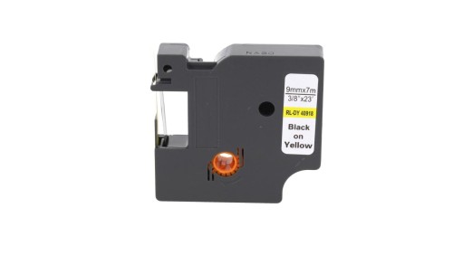 Taśma D1 40918 do drukarki DYMO 9mm 7m żółta taśma czarny nadruk