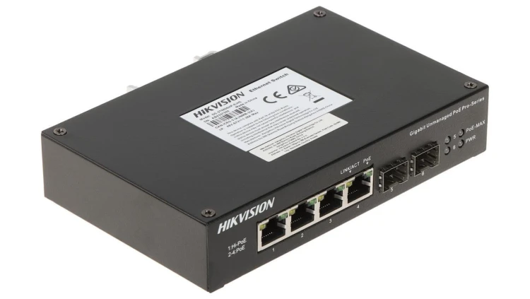 SWITCH POE DS-3T0506HP-E/HS 4-PORTOWY SFP Hikvision