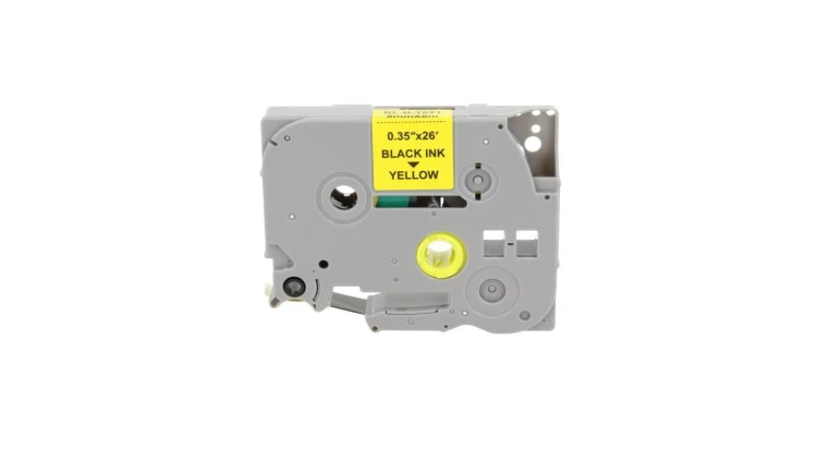 Taśma Tze-621 do drukarki Brother 9mm 8m żółta taśma czarny nadruk