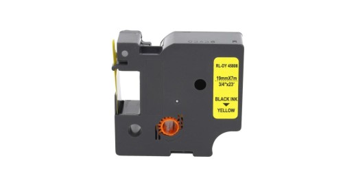 Taśma D1 45808 do drukarki DYMO 19mm 7m żółta taśma czarny nadruk
