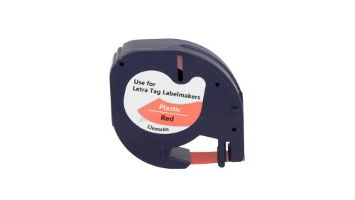 Taśma LT 59424 do drukarki DYMO 12mm 4m czerwona taśma czarny nadruk