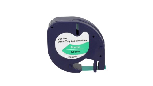 Taśma LT 59425 do drukarki DYMO 12mm 4m zielona taśma czarny nadruk
