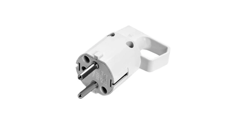Wtyczka z uchem, z/u uni-schuko 16A 250V IP20 BIAŁA VIPLAST 325-01