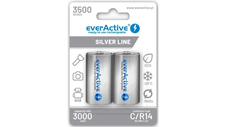 Akumulatorki C / R14 Ni-MH everActive 3500 mAh Silver Line (box 2 szt.)