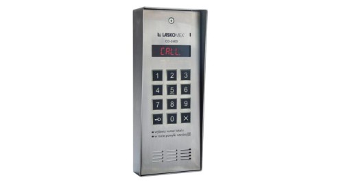 Laskomex CD-2600R audio z czytnikiem kluczy RFID ze stali nierdzewniej, w obudownie natynkowej.