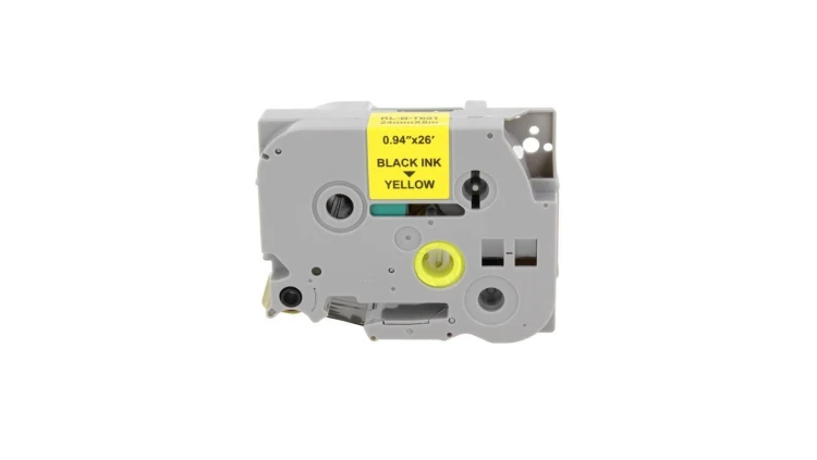 Taśma Tze-651 do drukarki Brother 24mm 8m żółta taśma czarny nadruk