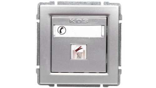 KOS66 Gniazdo telefoniczne pojedyncze RJ11 aluminium 664063