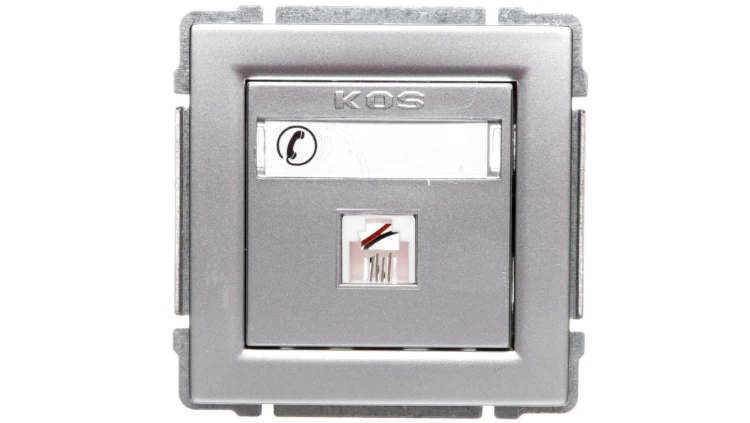 KOS66 Gniazdo telefoniczne pojedyncze RJ11 aluminium 664063