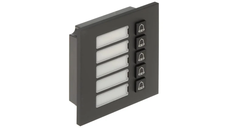 Moduł: 5 przycisk, anodyzowany panel z aluminium, IP65, IK07, przeznaczony dla serii VTO4202F-X, czarny, DAHUA