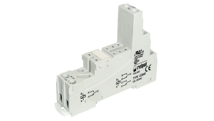 GZM80 Podstawka PIN: 8 12A 300VAC na panel,na szynę DIN -40...70C