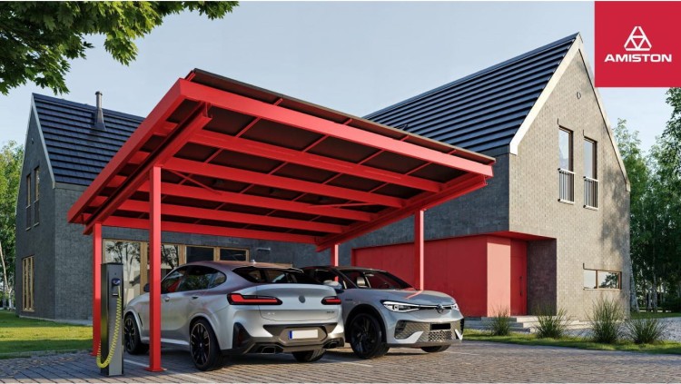 Carport/Wiata FUSION-MS (CPR2 PRO) – dla 2 aut, z PV do 1998x1134 w srebrnej ramie, moc do 8,1 kWp