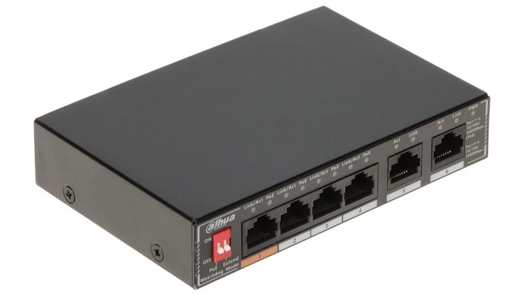 SWITCH POE SG1006P 4-PORTOWY DAHUA