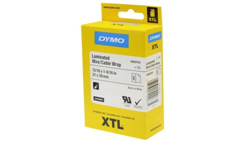 XTL Opaski laminowane 21mm x 39mm czarny / biała