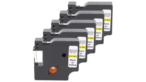 Taśma 5x D1 40918 do drukarki DYMO 9mm 7m żółta taśma czarny nadruk