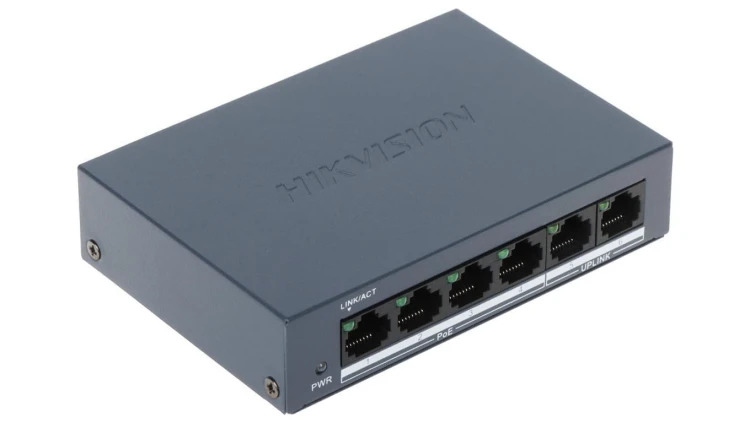 SWITCH POE DS-XS0106-P 4-PORTOWY Hikvision