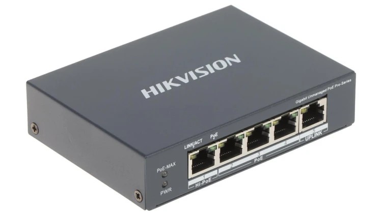 SWITCH POE DS-3E0505HP-E 4-PORTOWY Hikvision