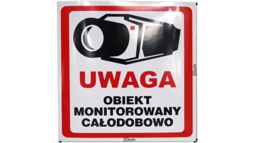 NAKLEJKA OBIEKT MONITOROWANY 20x20 6039