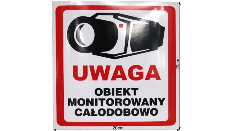 NAKLEJKA OBIEKT MONITOROWANY 20x20 6039