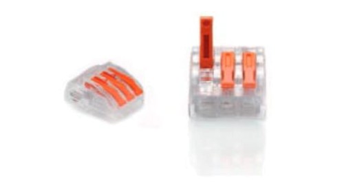 ZŁĄCZKA DO PRZEWODÓW ZATRZASKOWA 0,2-4,0mm2 PC-233 3GNIAZDA (1szt.)