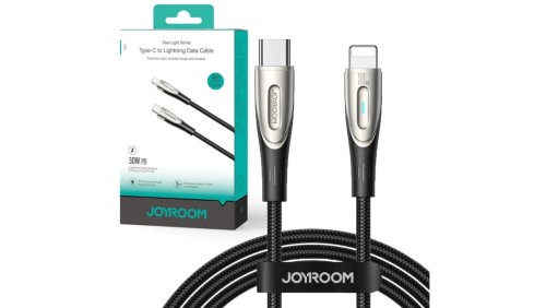 Kabel USB-C / Lightning Joyroom Star-Light Series SA27-CL3 120cm 30W w oplocie czarny