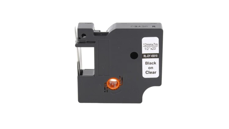 Taśma D1 45010 do drukarki DYMO 12mm 7m przeźroczysta taśma czarny nadruk