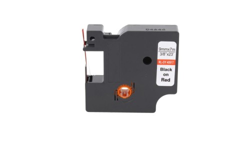 Taśma D1 40917 do drukarki DYMO 9mm 7m czerwona taśma czarny nadruk