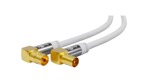 ANT-90-M/F-0100-WH Kabel 1m PVC biały 75 Obsługa: 4K, FullHD, UHD 2160p