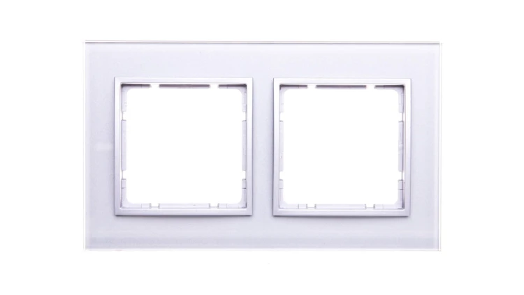 Berker/B.7 Glas Ramka podwójna szkło pozioma szklana aluminium złoty 10126414