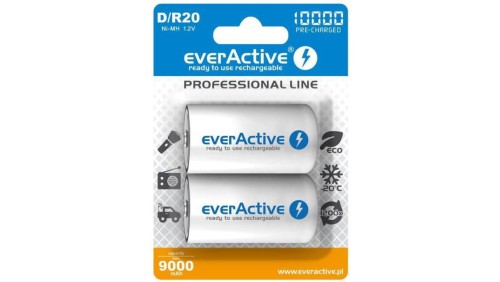 Akumulatorki D / R20 Ni-MH everActive 10000mAh Professional Line (box 2 szt.)