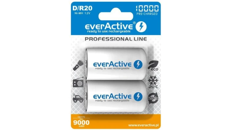 Akumulatorki D / R20 Ni-MH everActive 10000mAh Professional Line (box 2 szt.)
