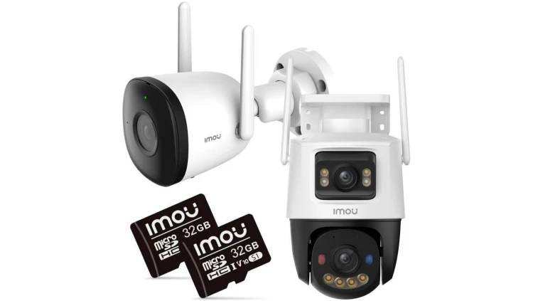 Zestaw 2 kamer IP Imou bullet 3 5MP i Cruiser Dual 10MP z kartami pamięci 32GB